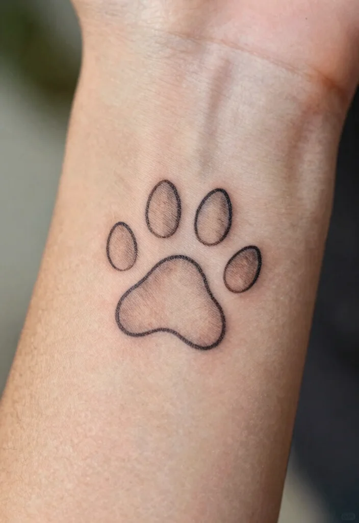 18 Dog Paw Print Tattoo Ideas With Loyal Meaning - 1. Minimalist Paw Print 1