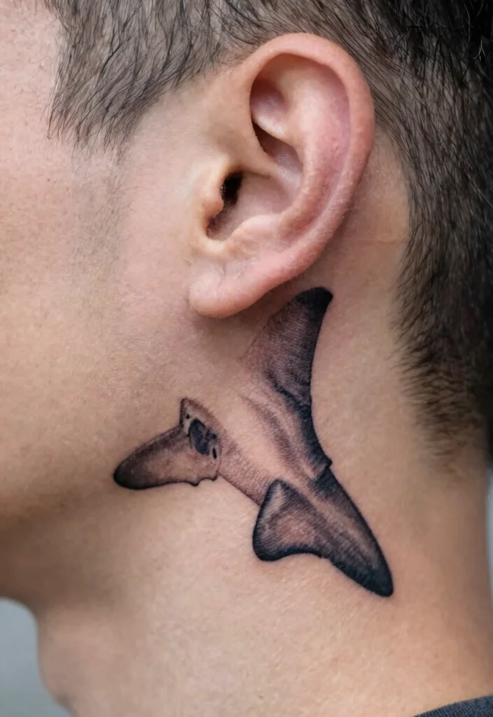 18 Fine Line Shark Tattoo Ideas With Minimal Precision - 4. Shark Fin Tattoo 1