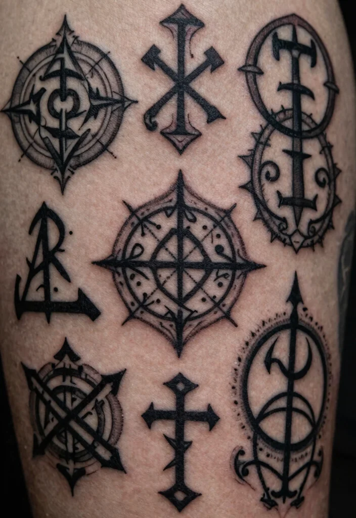 18 Friday the 13th Tattoo Flash Sheet Ideas With Spooky Vibes 42 18 Friday the 13th Tattoo Flash Sheet Ideas With Spooky Vibes - 12. Sinister Symbols and Sigils 1