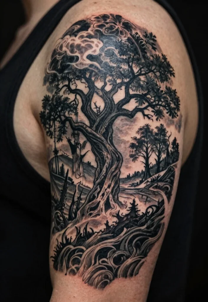 18 Friday the 13th Tattoo Flash Sheet Ideas With Spooky Vibes 57 18 Friday the 13th Tattoo Flash Sheet Ideas With Spooky Vibes - 17. Sinister Nature Elements 1