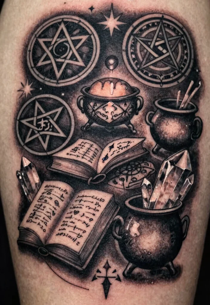 18 Friday the 13th Tattoo Flash Sheet Ideas With Spooky Vibes 5 18 Friday the 13th Tattoo Flash Sheet Ideas With Spooky Vibes - 5. Witchy Symbols and Icons 1