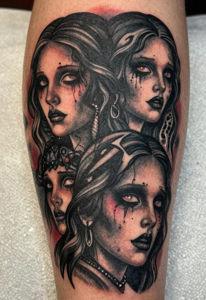 18 Friday the 13th Tattoo Flash Sheet Ideas With Spooky Vibes 17 18 Friday the 13th Tattoo Flash Sheet Ideas With Spooky Vibes - 7. Macabre Portraits 1