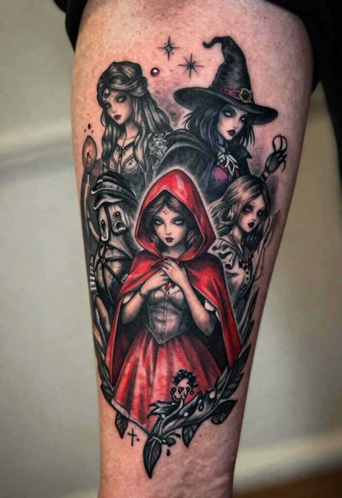 18 Friday the 13th Tattoo Flash Sheet Ideas With Spooky Vibes 29 18 Friday the 13th Tattoo Flash Sheet Ideas With Spooky Vibes - 9. Dark Fairy Tales 1