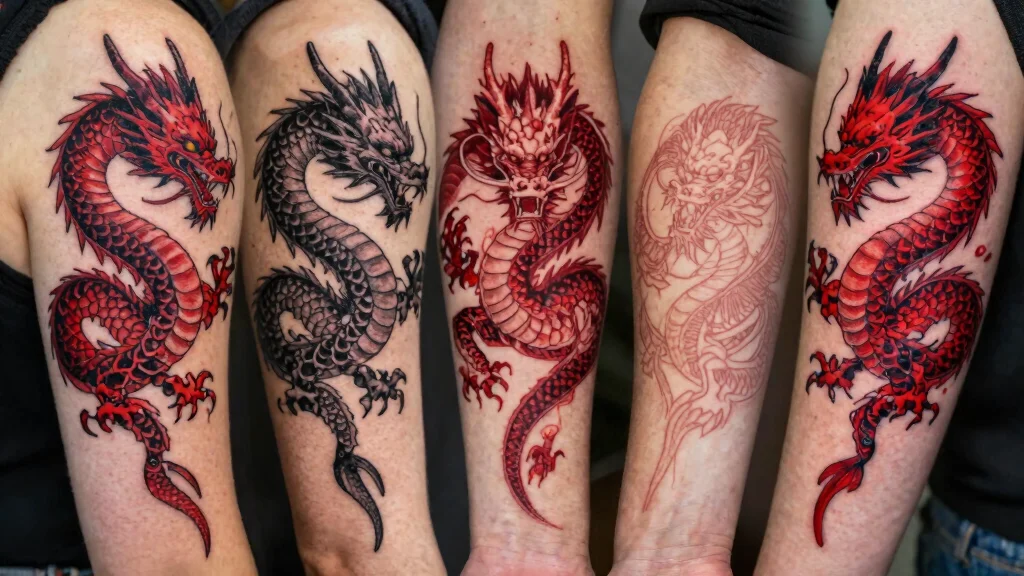 18 Red and Black Dragon Tattoo Ideas With Fierce Contrast