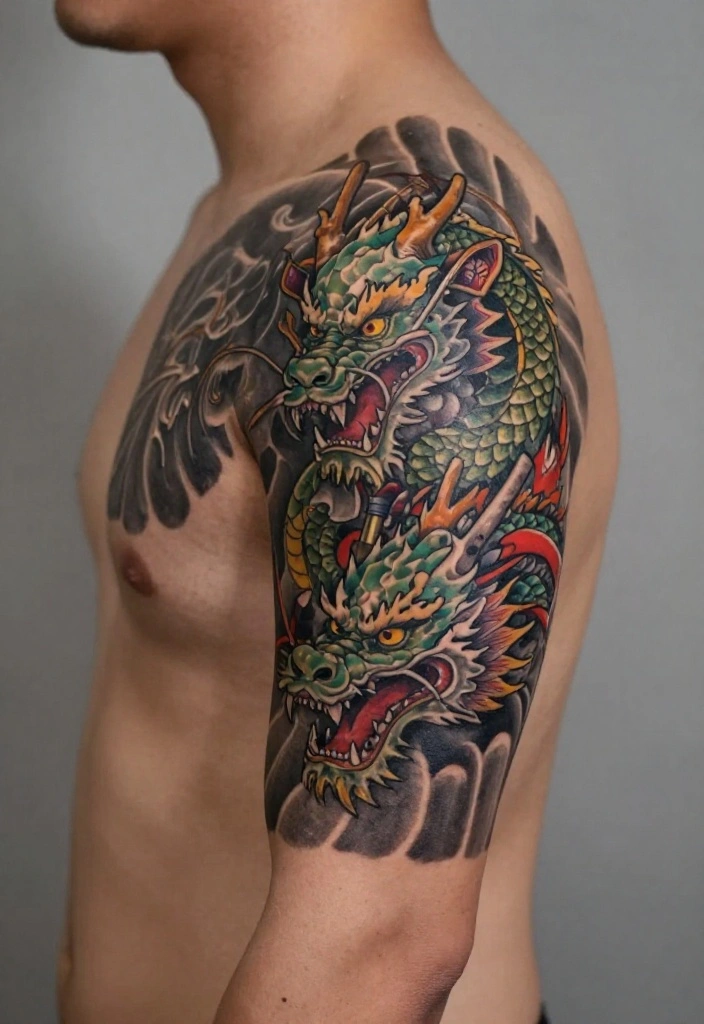 18 Samurai and Dragon Tattoo Ideas With Epic Intensity 67 18 Samurai and Dragon Tattoo Ideas With Epic Intensity - 17. The Eternal Bond 1